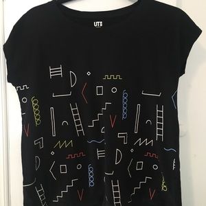 Uniqlo black graphic T-shirt UT Design